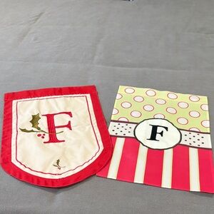 Bundle of two decorative garden flags.